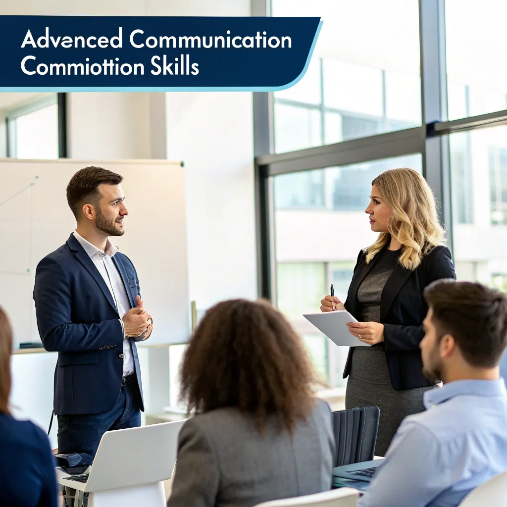 Business professionals engaging in advanced communication skills training