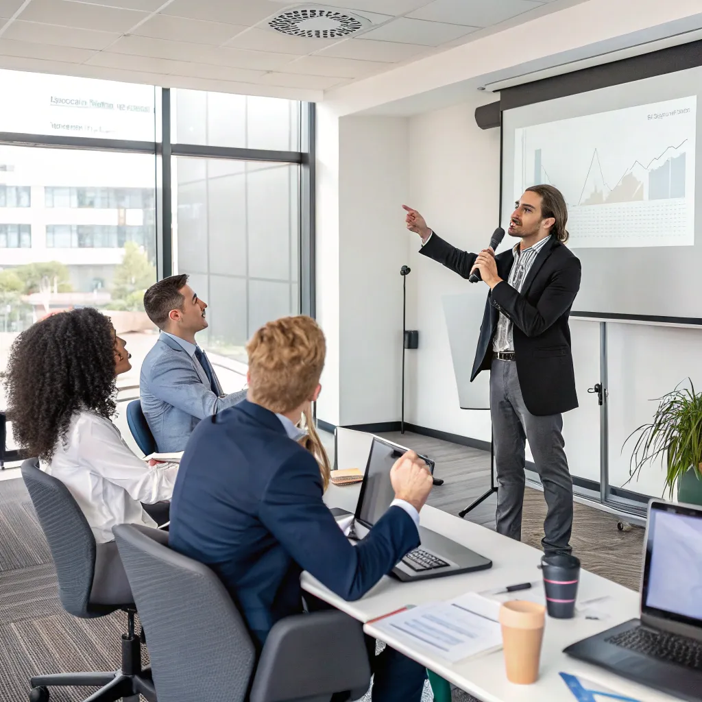 Executives developing strong presentation skills